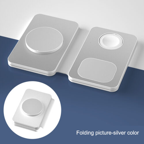 TravelEase Foldable Wireless Charger Silver